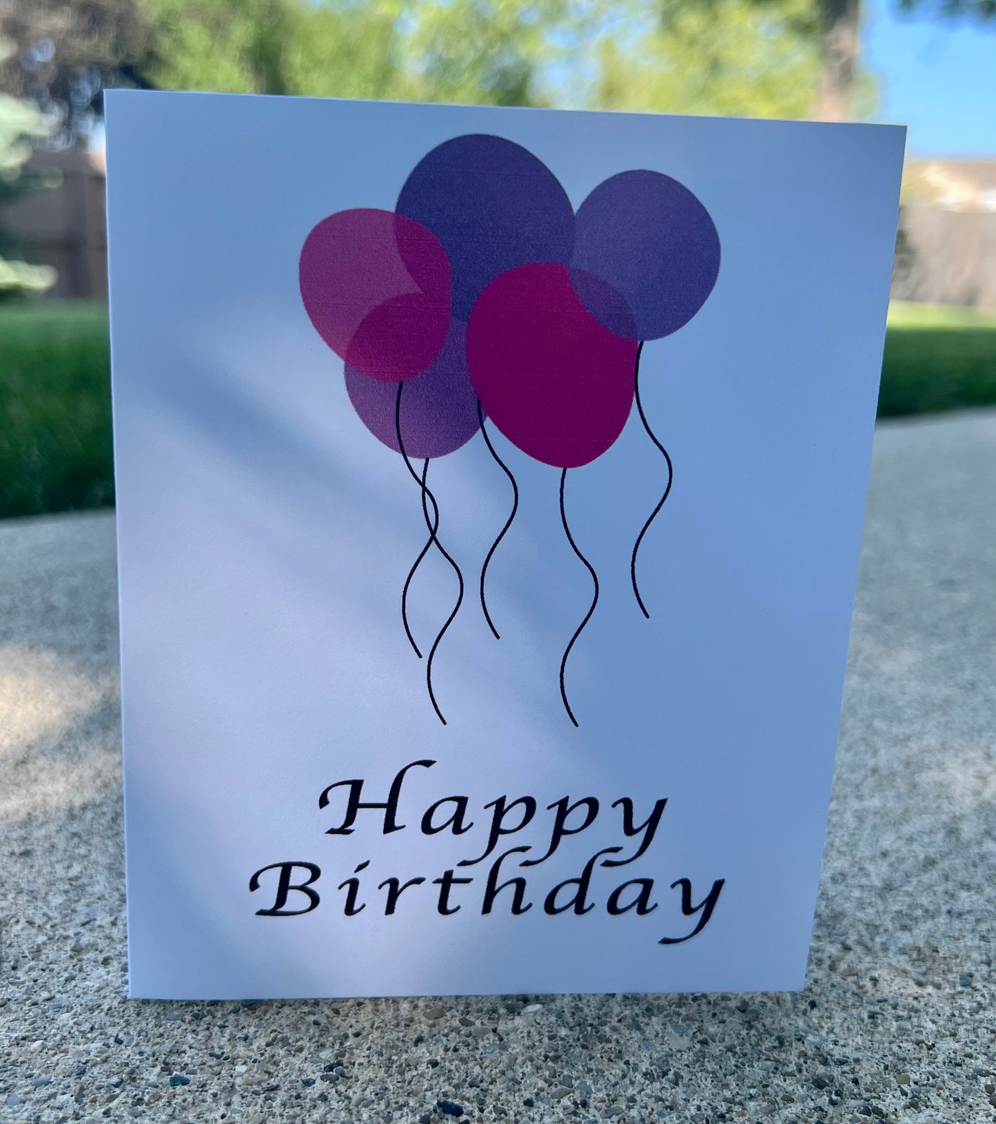 Pink and Purple Birthday Balloon Card