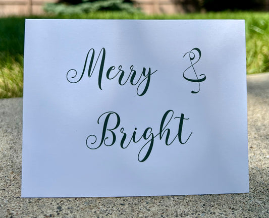 Green Merry & Bright Card