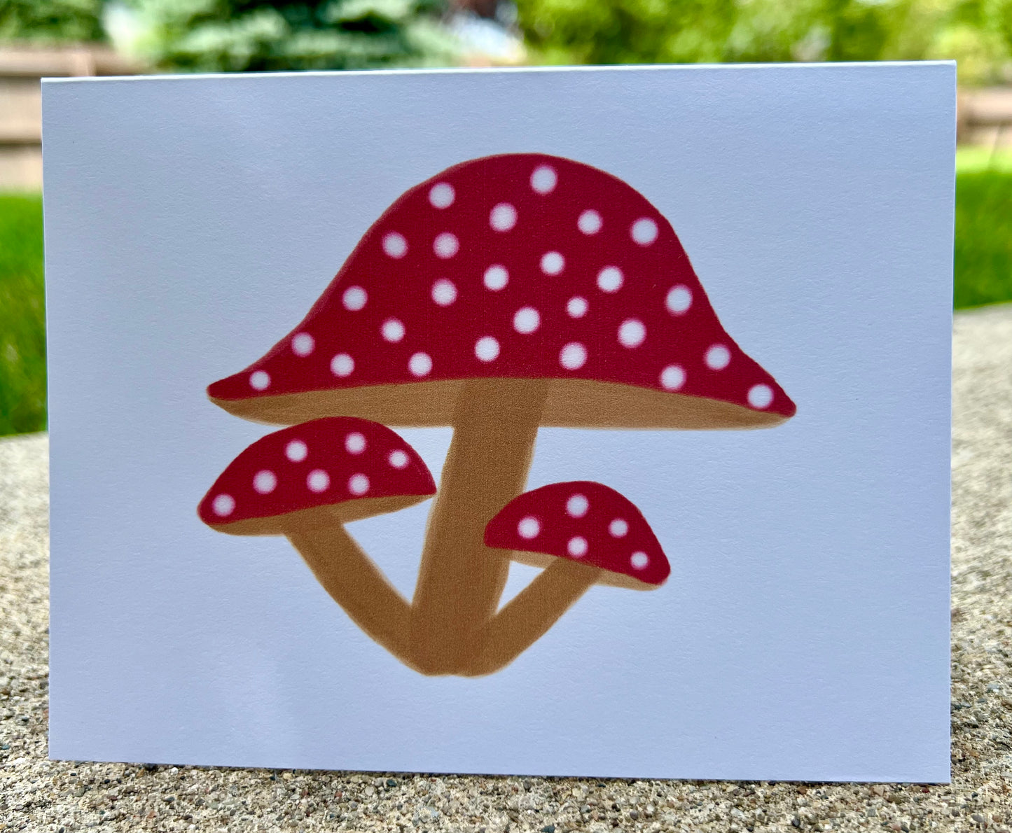 Red and Beige Mushroom Card