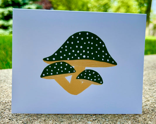 Green and Tan Mushroom Card