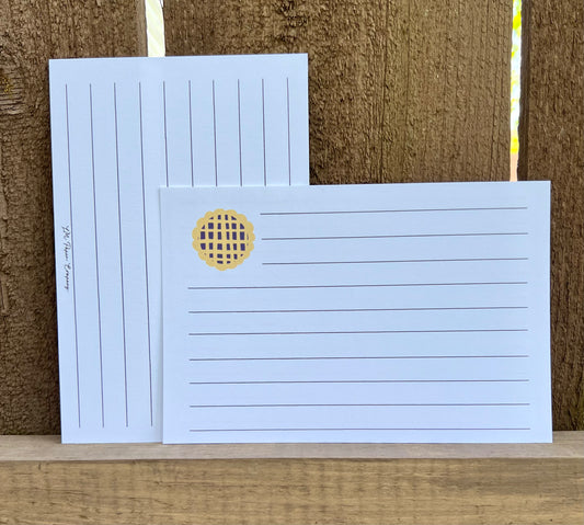 Blueberry Pie Recipe Card