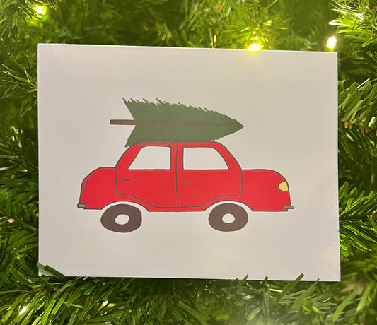 Red Car with Tree