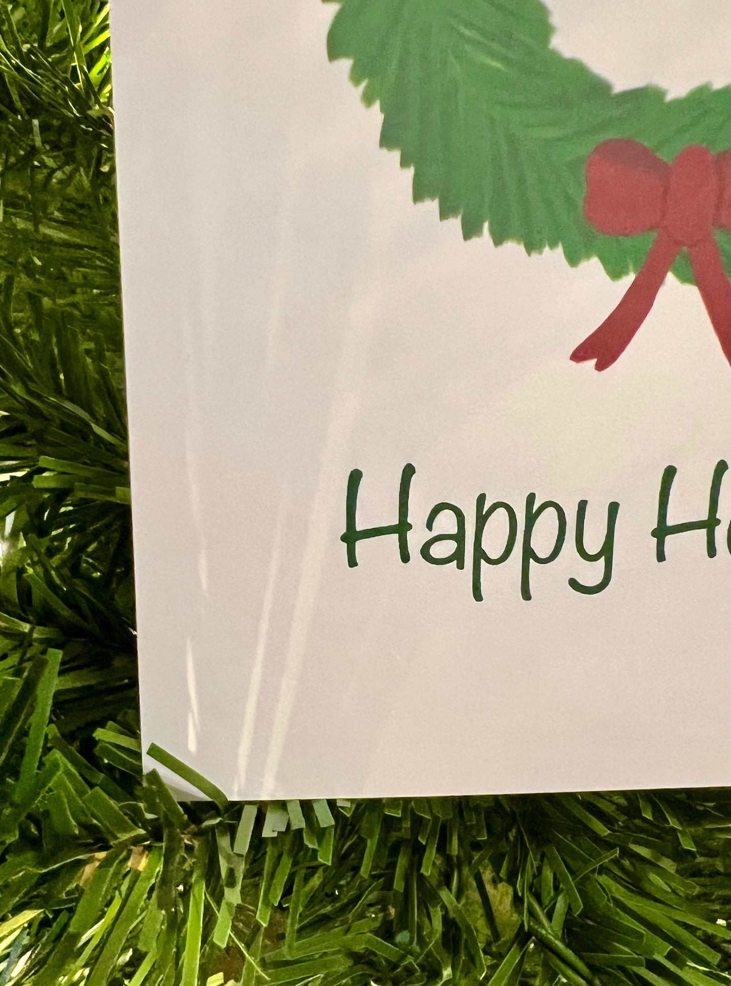 Wreath Happy Holidays Print